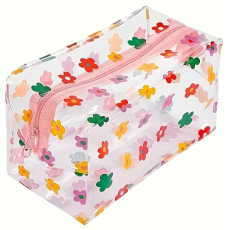 Clear Cosmetic / Toiletry Bag - Flowers